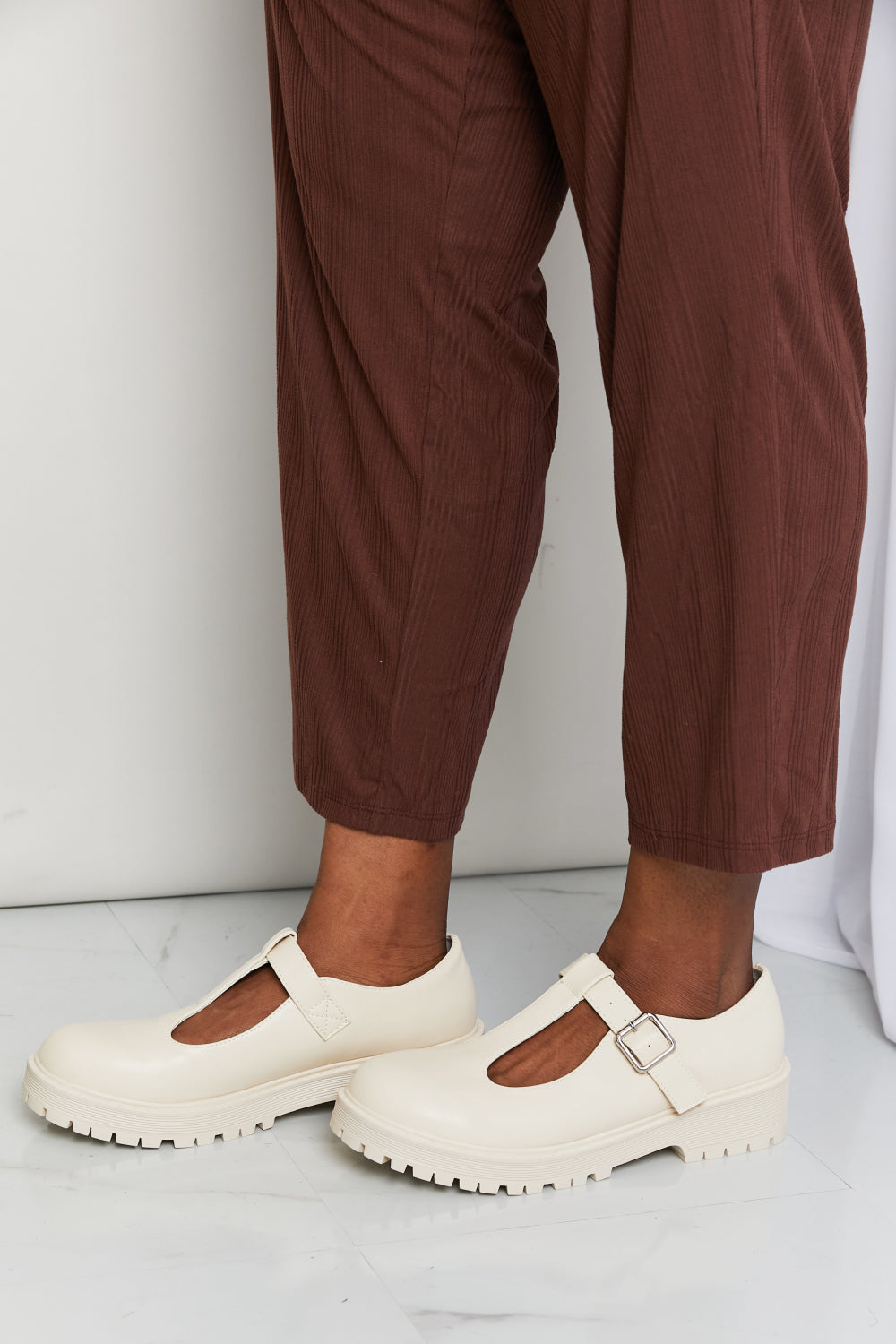 Faux Leather Platform Mary Janes