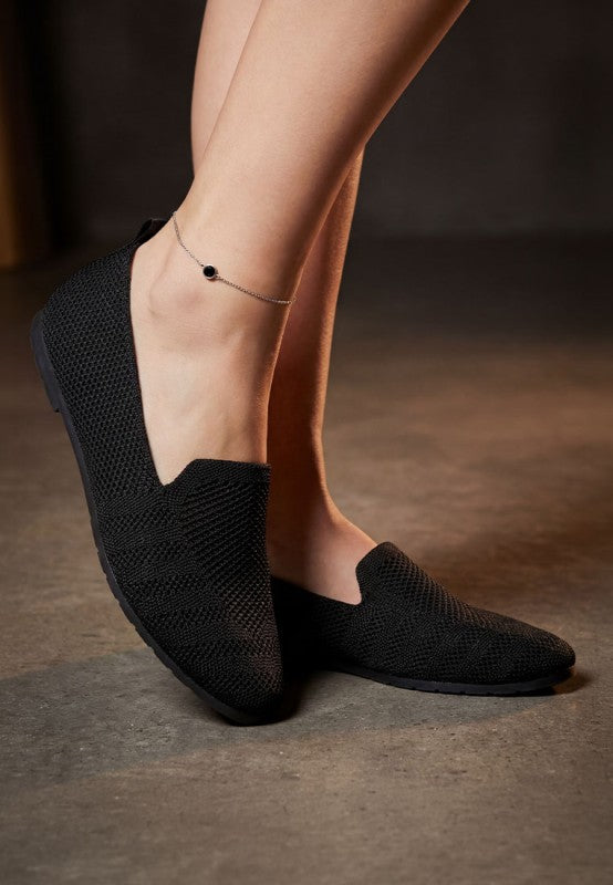 Akili Knit Textile Solid Flats