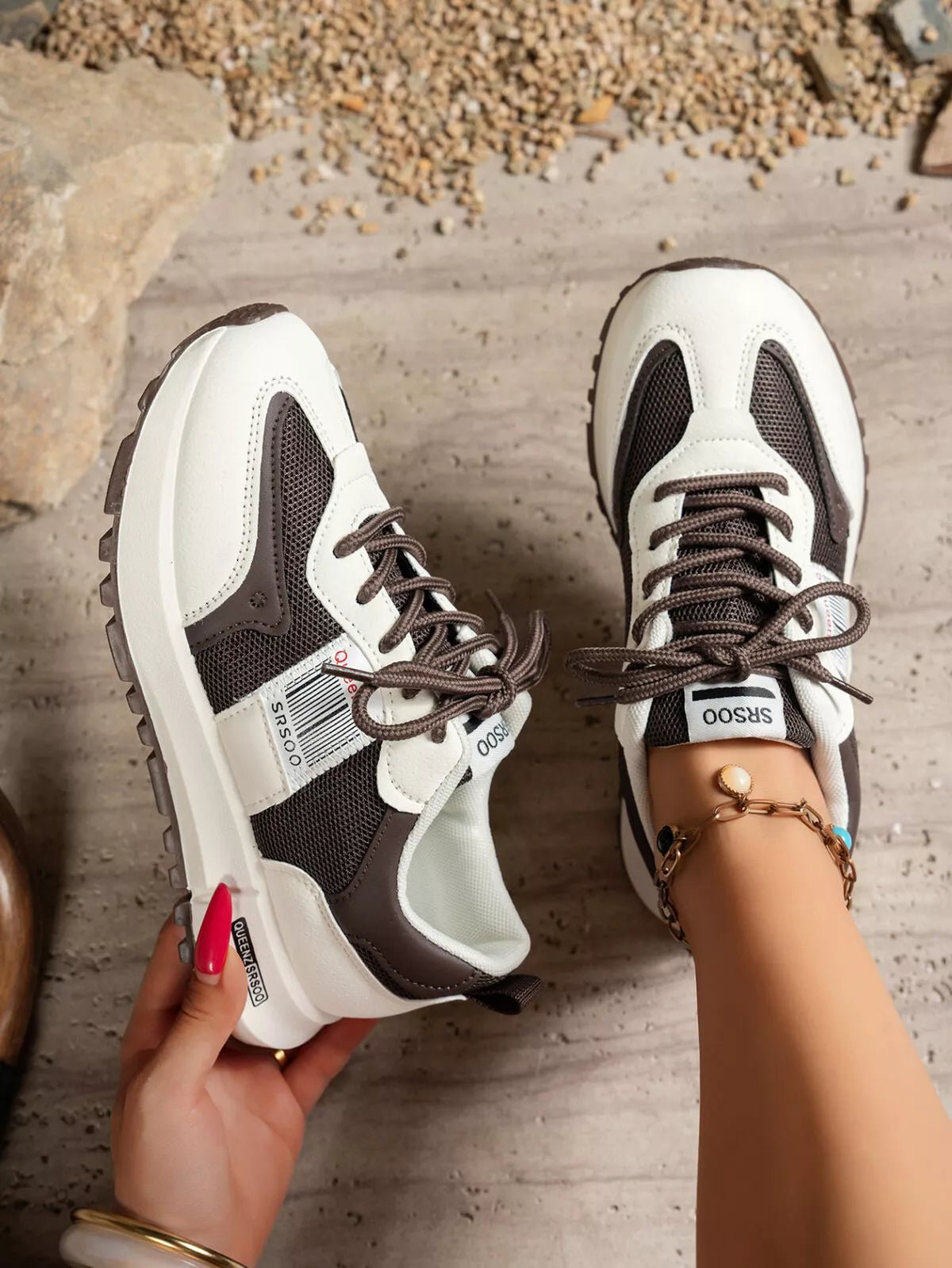 Round Toe Lace Up Sneakers - Loving It Shop