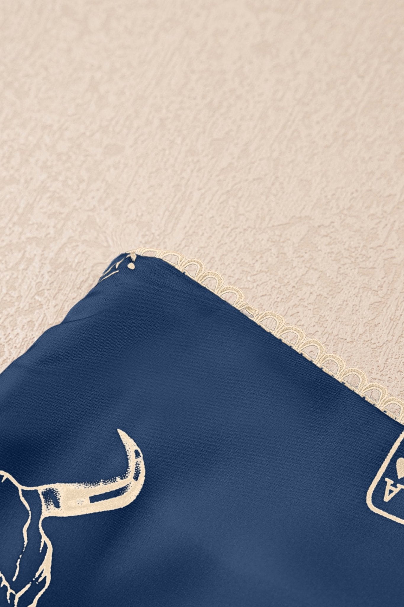 Navy Blue Western Print Satin Long Skirt - Loving It Shop