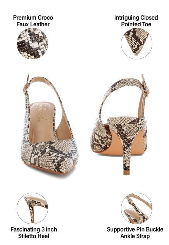 Baobab Slingback Stiletto Heel Sandals
