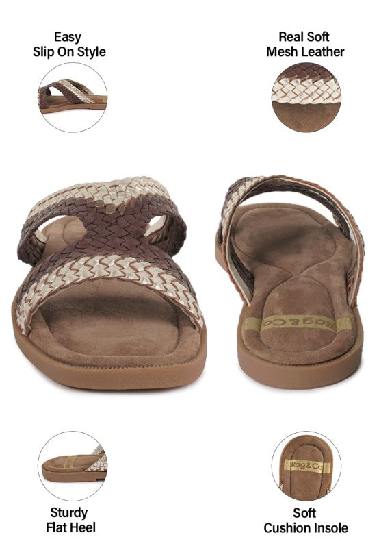Eirata Braided Real Leather Slip-On Flats