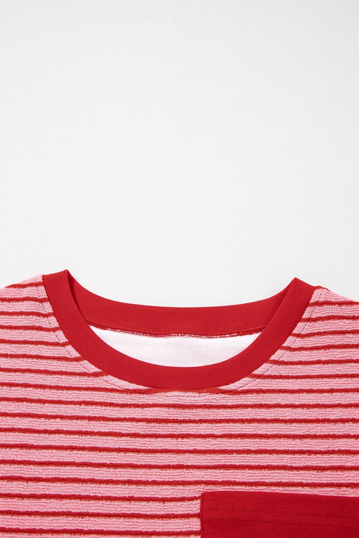 Rose Stripe Crew Neck Tee Drawstring Waist Cropped Pants Set