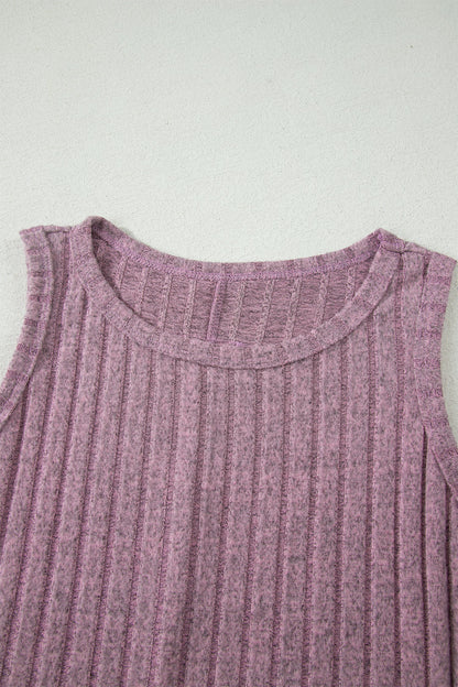 Bonbon Slim Ribbed Mineral Wash Tank Top