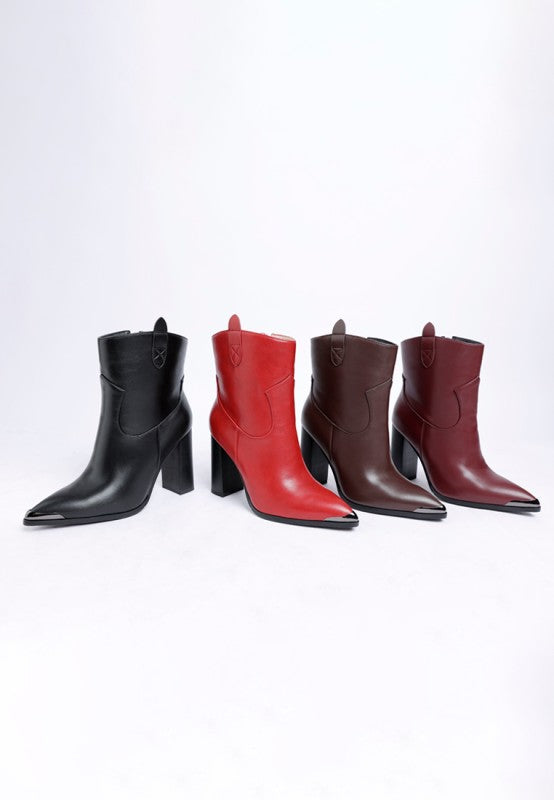 Hatter Pointed Toe Faux Leather Boots