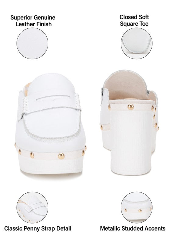 Lyrac Recycled Leather Platform Clogs