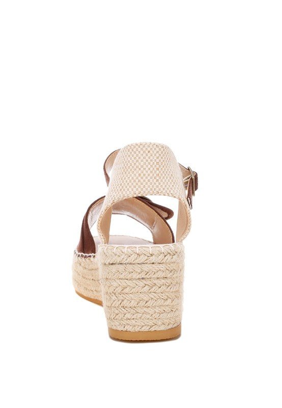 Amilta Buckle Detail Espadrille Wedges - Loving It Shop