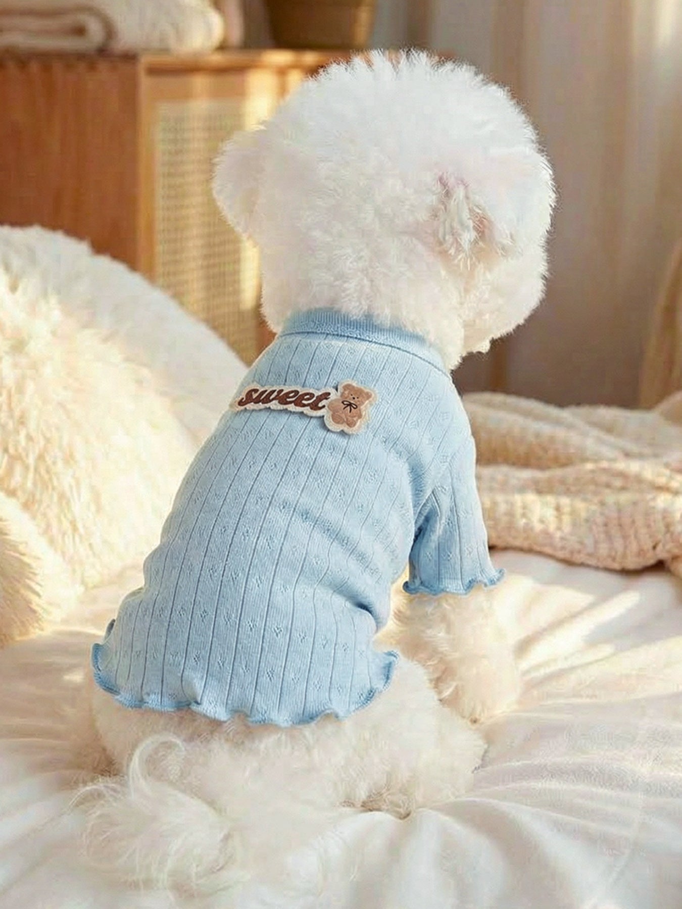 Sweet Bear Patch Ribbed Pet Top - Loving It Shop