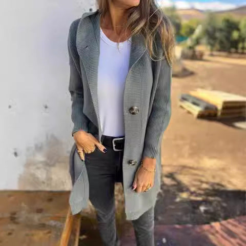 Mid-length Sweater Cardigan Women&