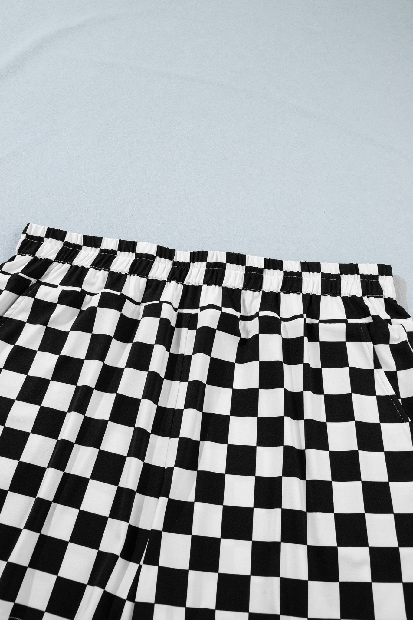 Black Plus Size Checkered Athleisure Shorts - Loving It Shop