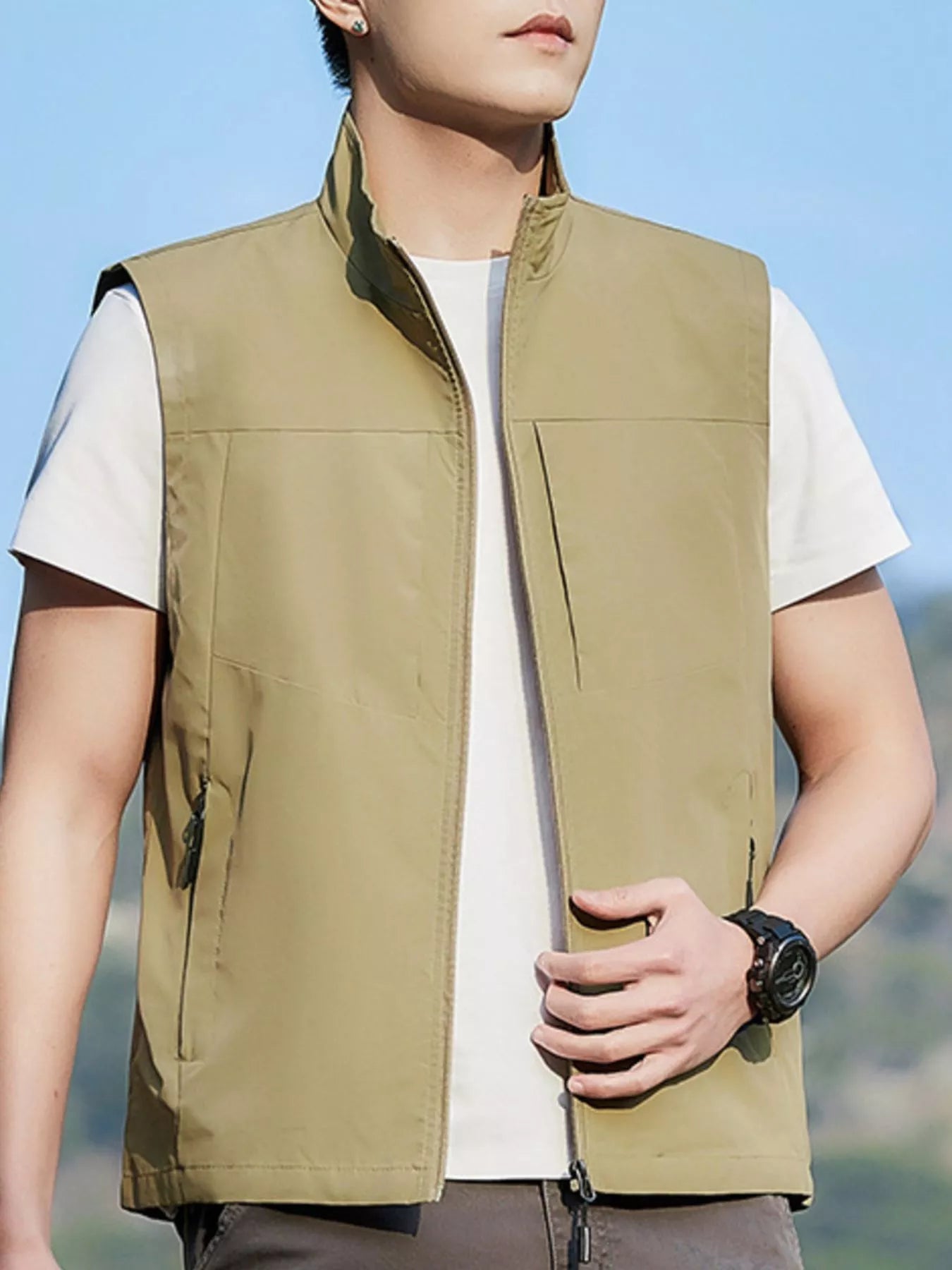 Men's Plus Size Lightweight Zip Up Vest - Loving It Shop