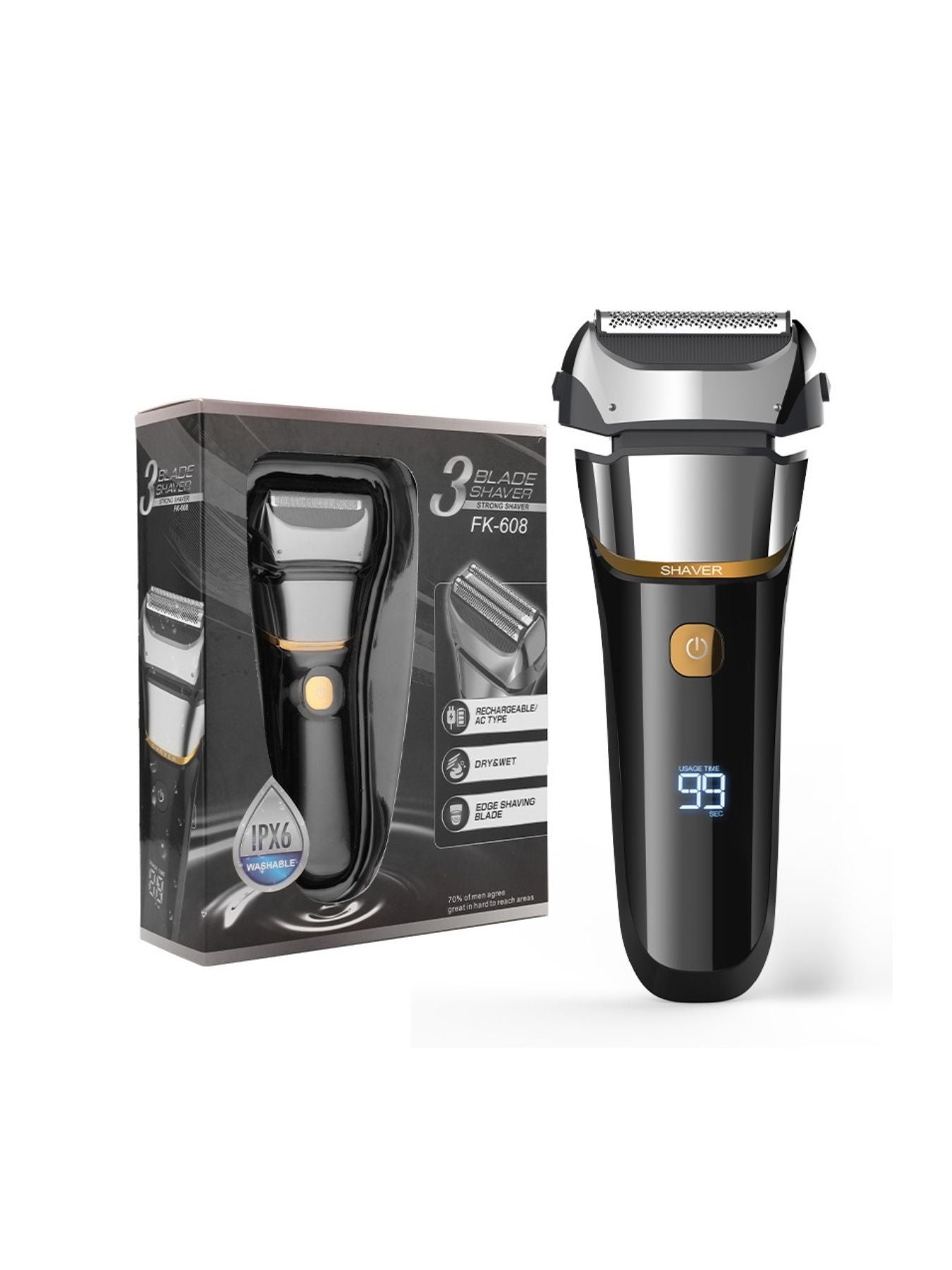 Rechargeable Electric Shaver with LED Display - Loving It Shop