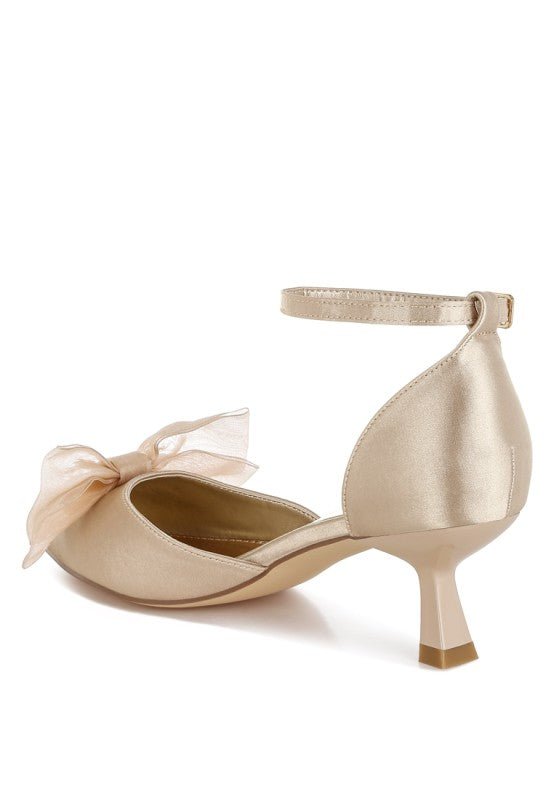 Cadell Bow Detail Satin Sandals - Loving It Shop