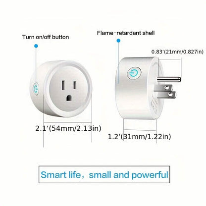 Smart WiFi Plug Outlet Adapter, Works with Alexa &amp; Google, Timer, Voice Control, 2.4GHz Network Home Automation