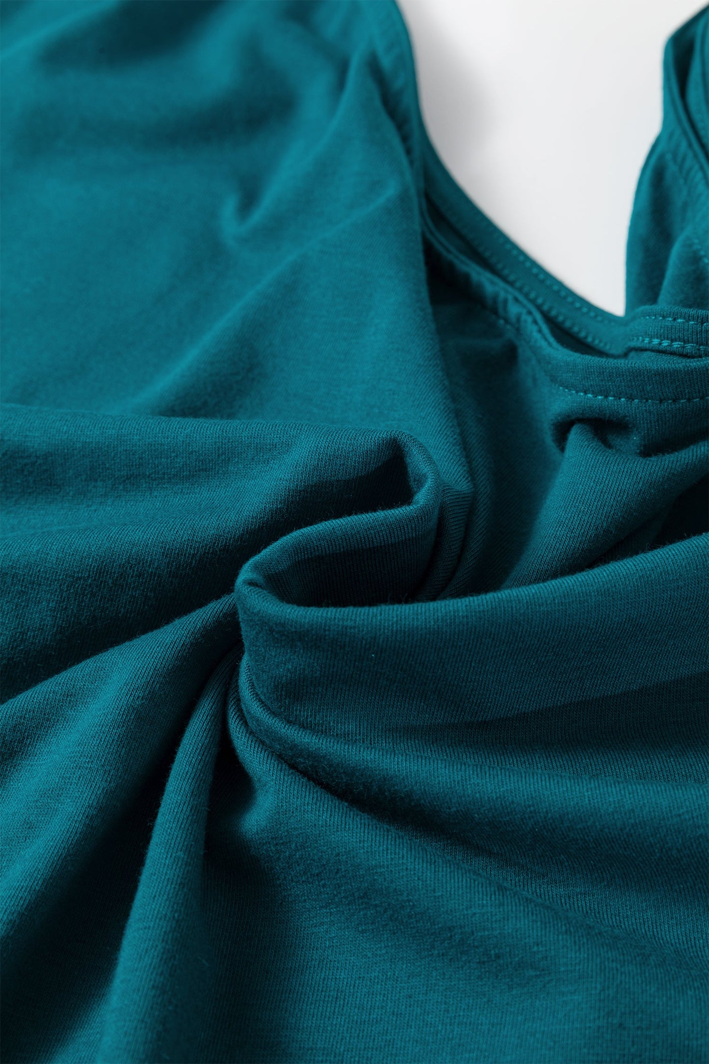 Blue Sapphire Plus Size Solid Color Asymmetric Neck Short Sleeve Blouse