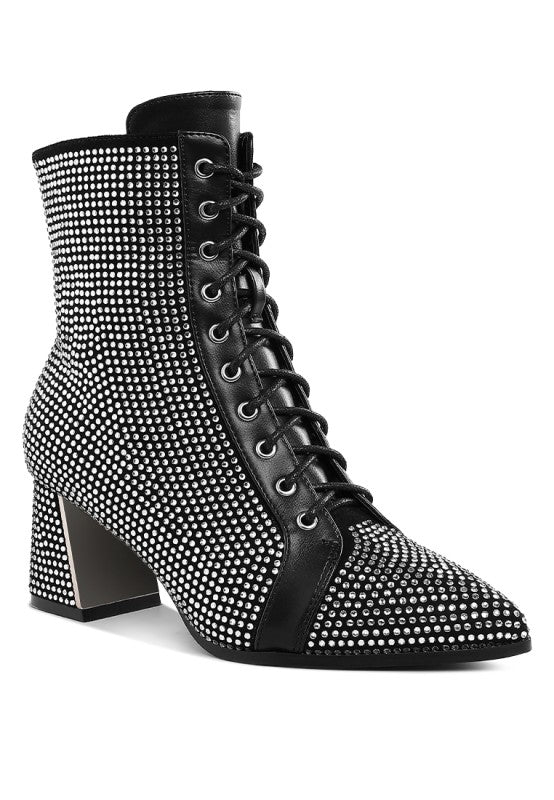 Calla Rhinestone Embellished Ankle Boots