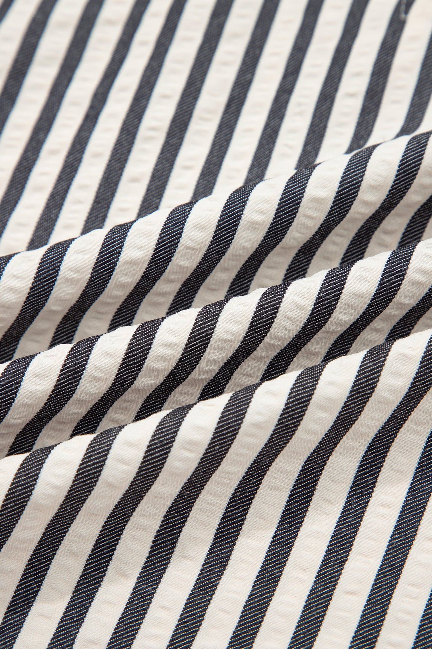 Black Stripe Polo Collar Half Zip Short Puff Sleeve Blouse