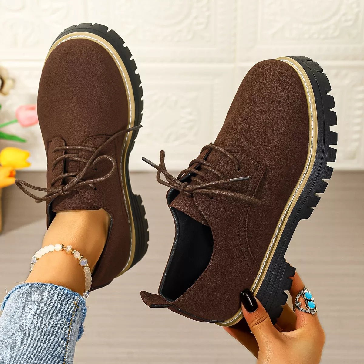 Round Toe Lace - Up Loafers - Loving It Shop