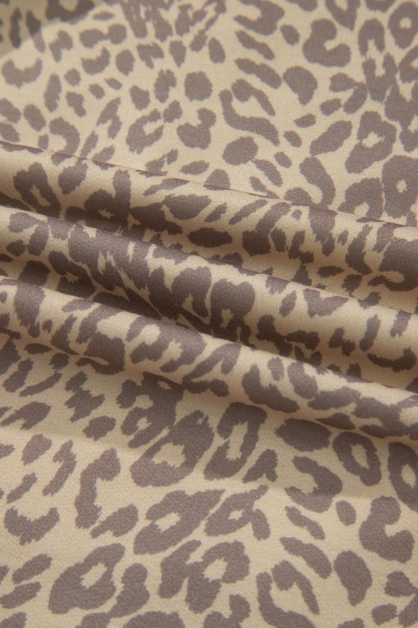 Khaki Leopard Retro Studded Star Patch Loose Tee - Loving It Shop