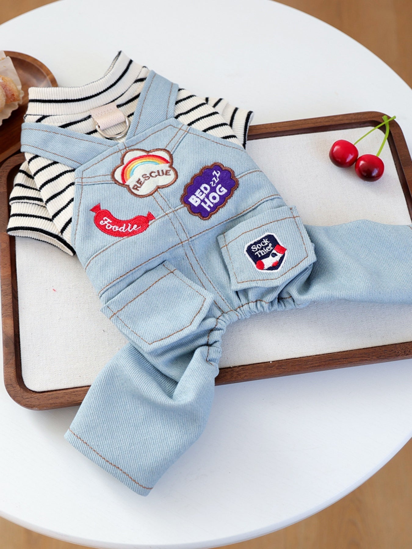 Denim Patchwork Pet Jumpsuit - Loving It Shop