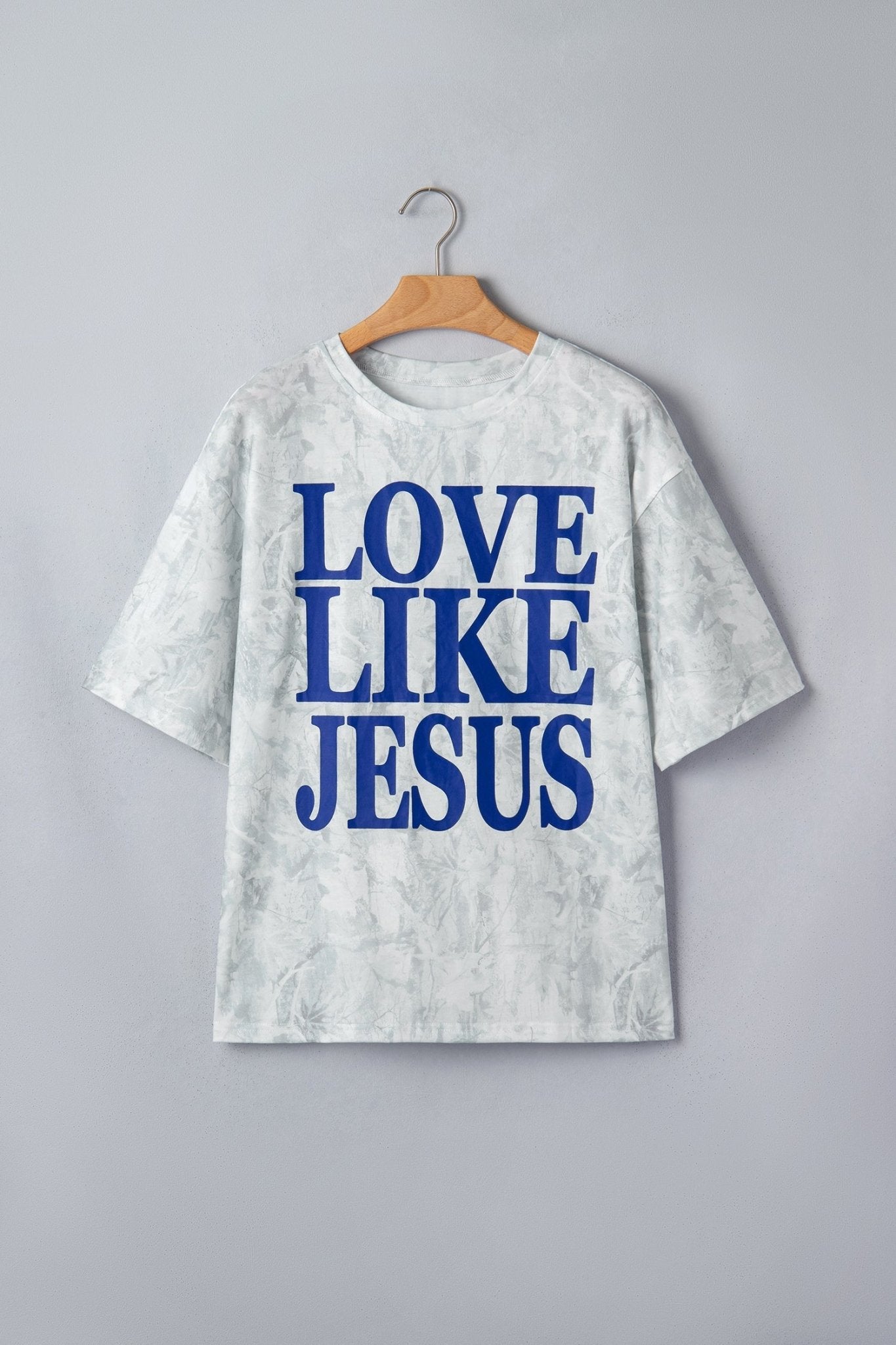 Gray Love Like Jesus Camouflage Oversized T Shirt - Loving It Shop