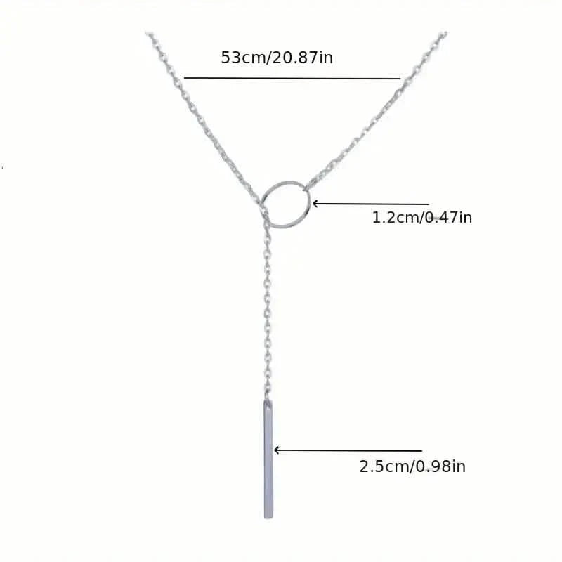 Chic Ethnic-Inspired Alloy Circle &amp; Rod Pendant Necklace