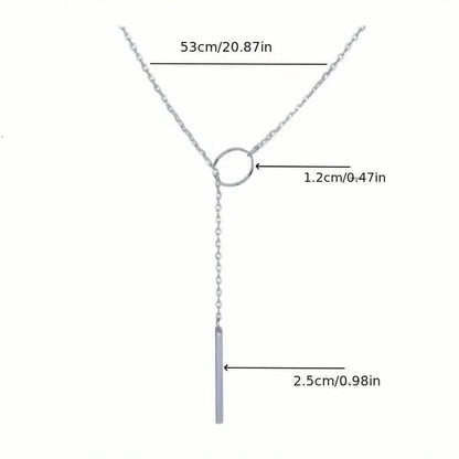 Chic Ethnic-Inspired Alloy Circle &amp; Rod Pendant Necklace