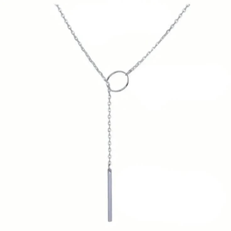 Chic Ethnic-Inspired Alloy Circle &amp; Rod Pendant Necklace