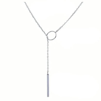 Chic Ethnic-Inspired Alloy Circle &amp; Rod Pendant Necklace