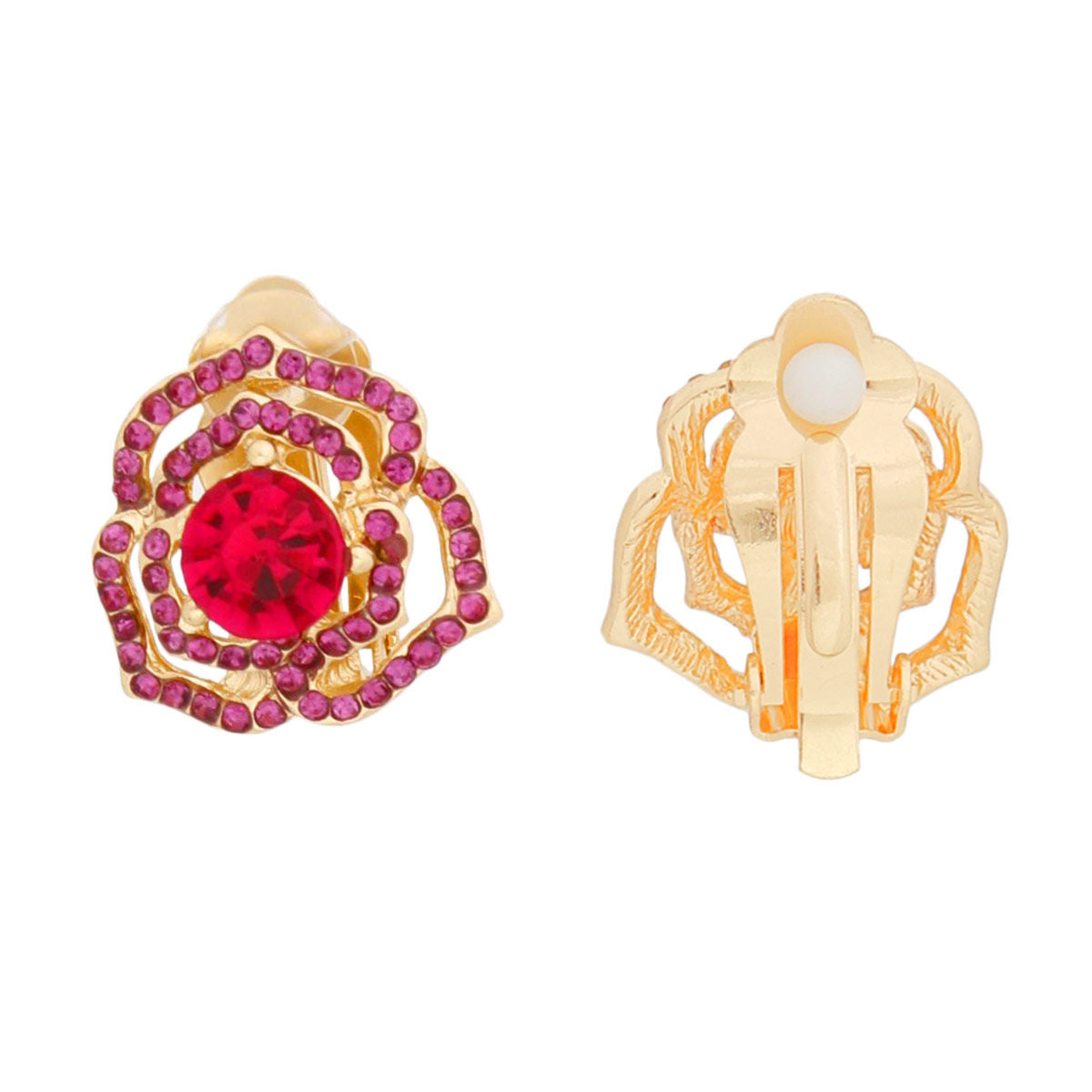 Dainty Pink Cutout Clip-On Earrings Roseate Whispers Stylish Fashion Jewelry
