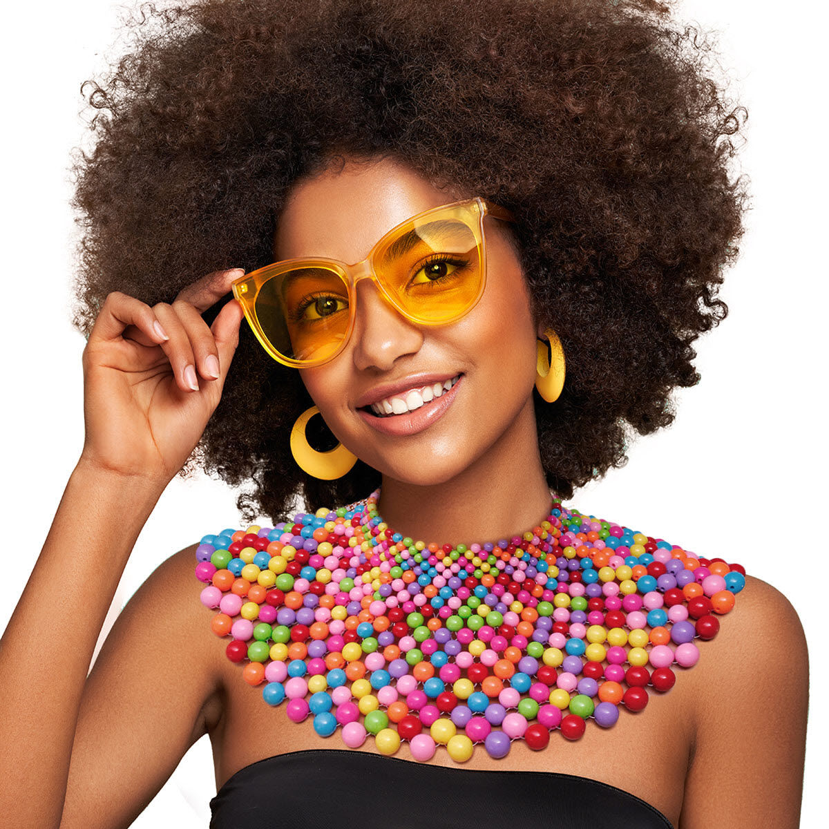 Statement Rainbow Bead Bib Necklace Set – Trendy Fashion Jewelry Accessory