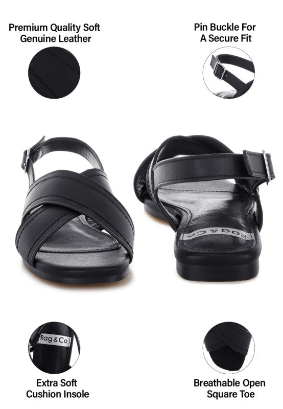Jamon Classic Cross-Strap Buckled Flats