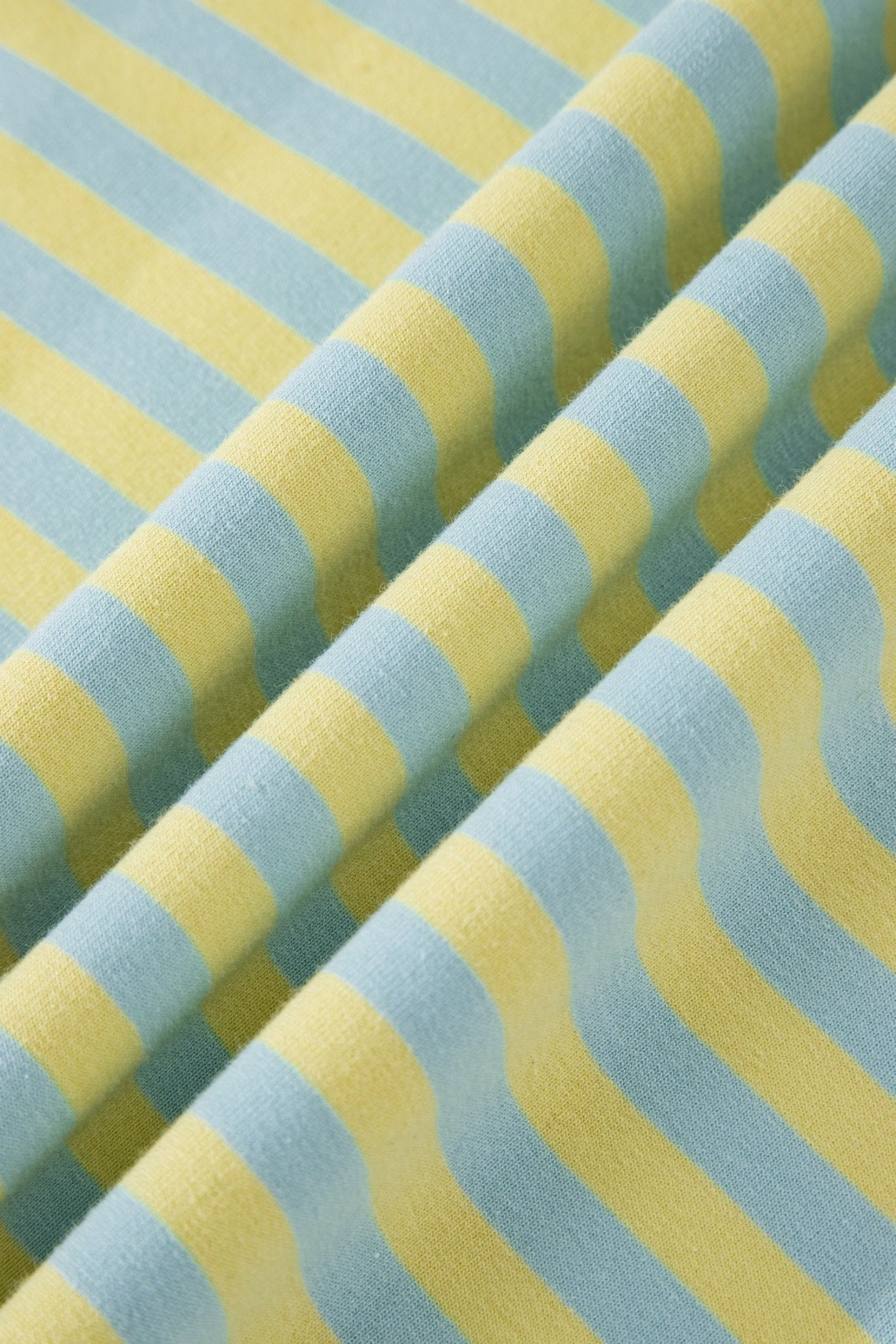 Yellow Stripe Drop Shoulder Boxy Casual Terry Short Set - Loving It Shop