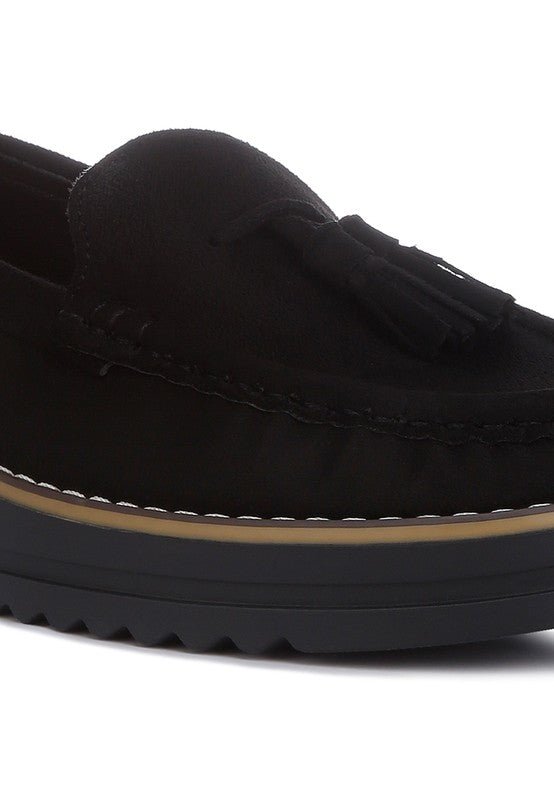 Daiki Platform Lug Sole Tassel Loafers - Loving It Shop