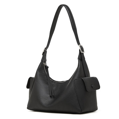 Womens Large-Capacity Casual Leather Shoulder And Crossbody Bag