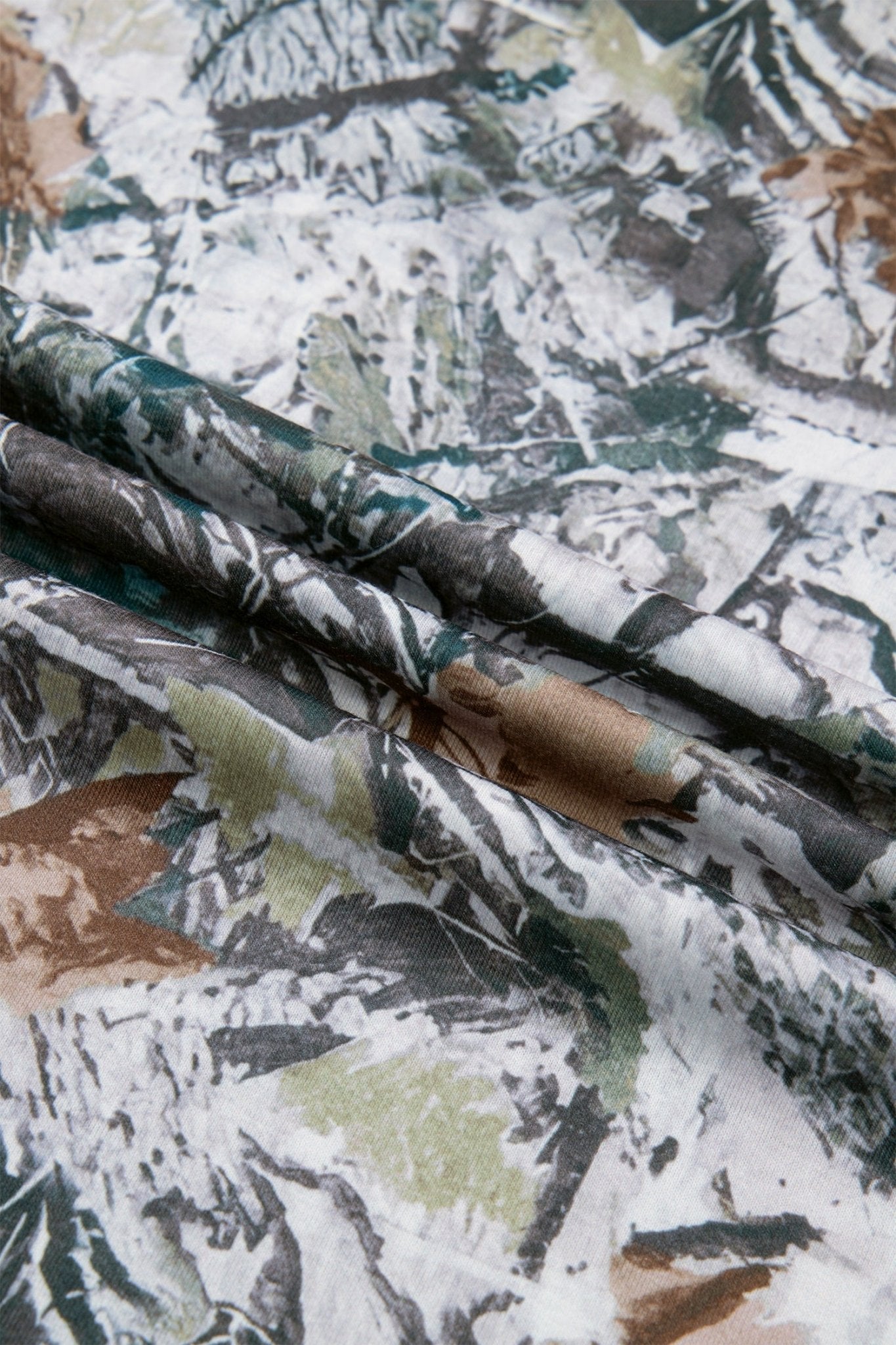 Gray Abstract Woodland Print Tunic Henley T Shirt - Loving It Shop