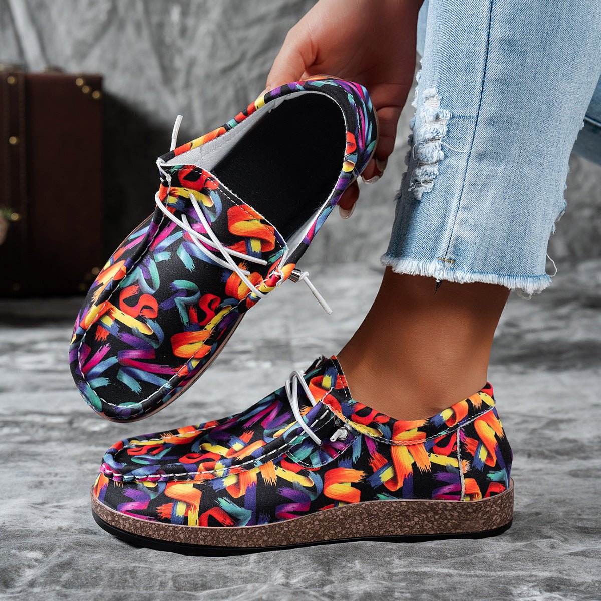 Colorful Printed Casual Loafers - Loving It Shop