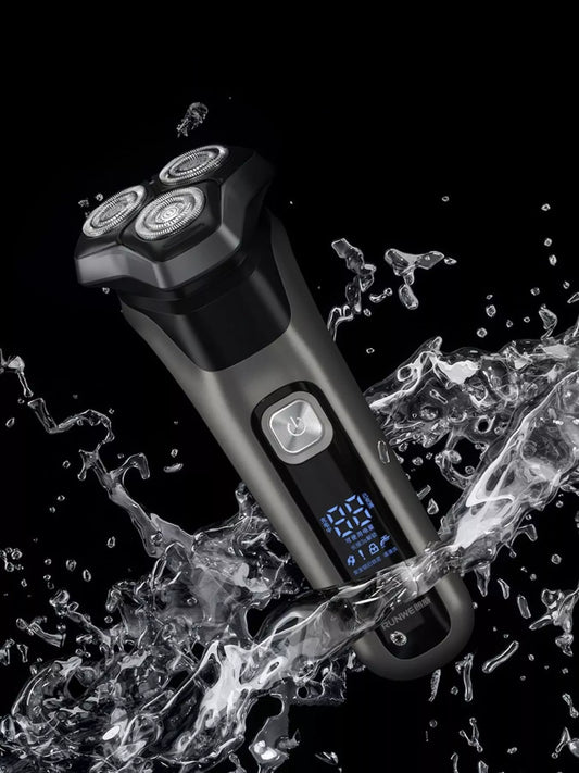 Men's Rechargeable Waterproof Rotary Shaver with LED Display - Loving It Shop