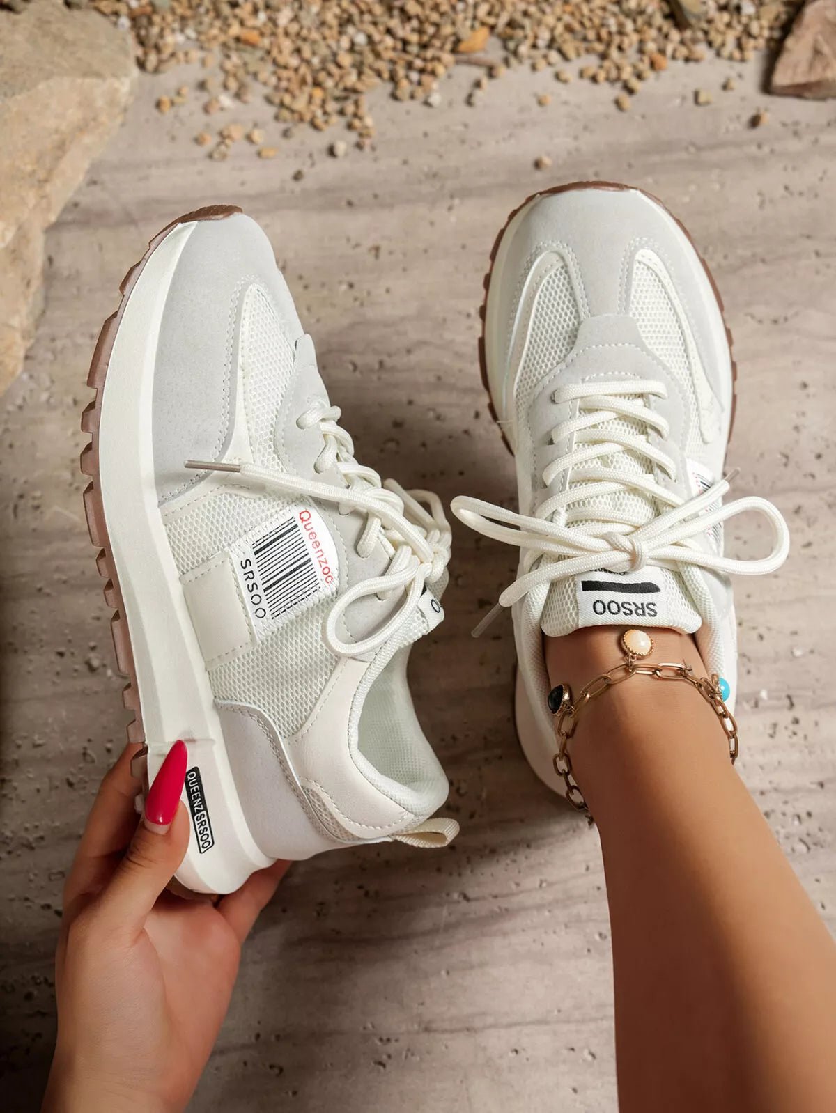 Round Toe Lace Up Sneakers - Loving It Shop