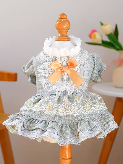 Bow Printed Pet Dress - Loving It Shop