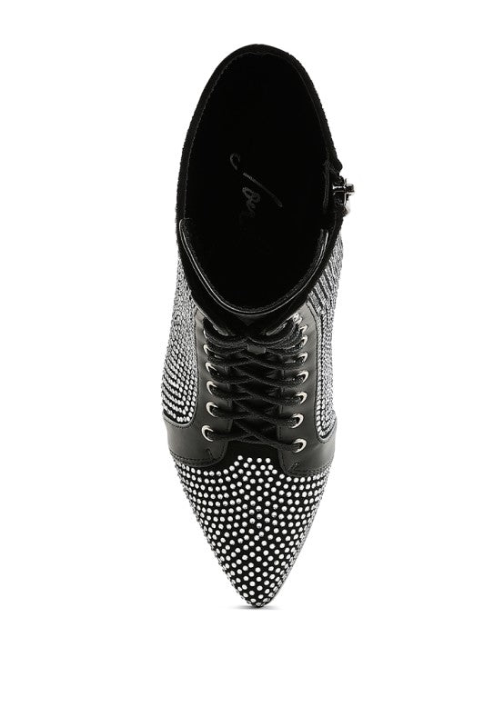 Calla Rhinestone Embellished Ankle Boots