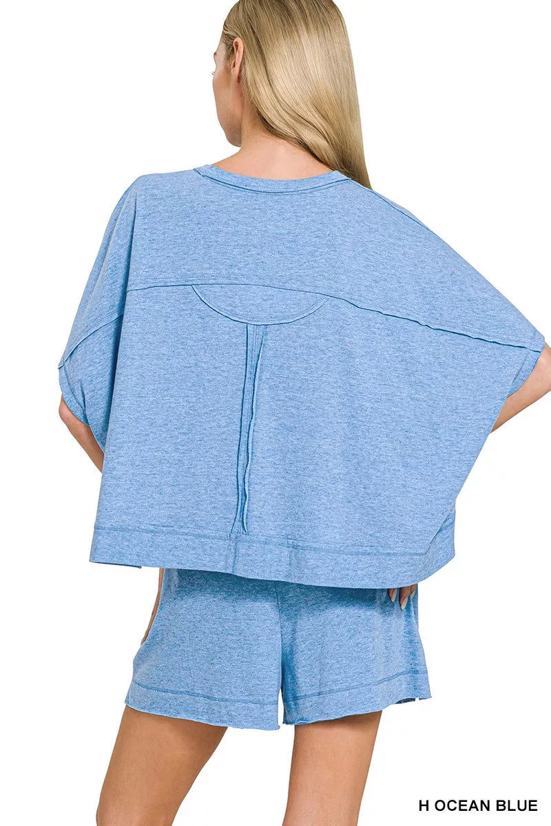 Exposed Seam Boxy Top & Shorts Set