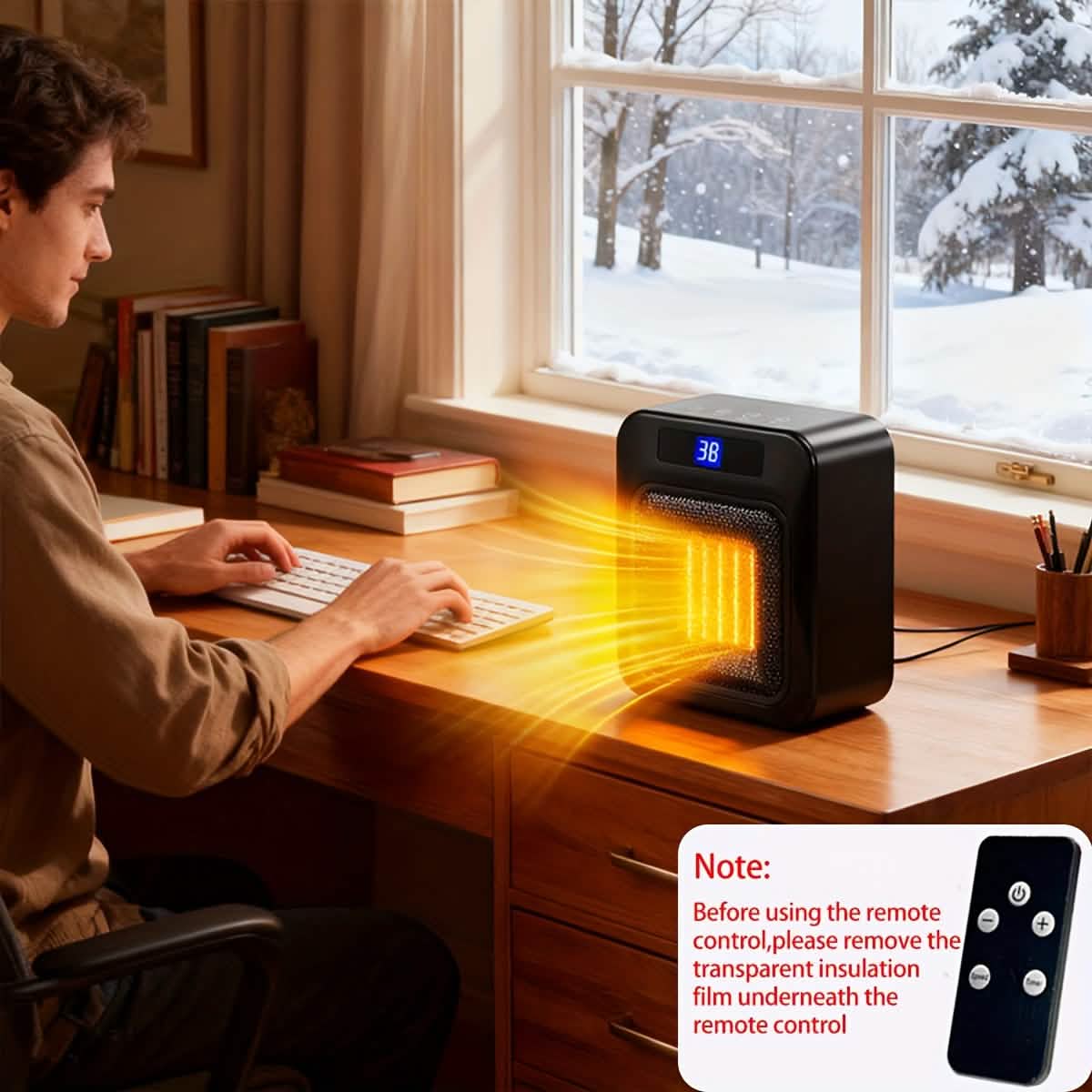 Space Heater for Indoor Use – 1500W Ceramic with Remote &amp; Timer