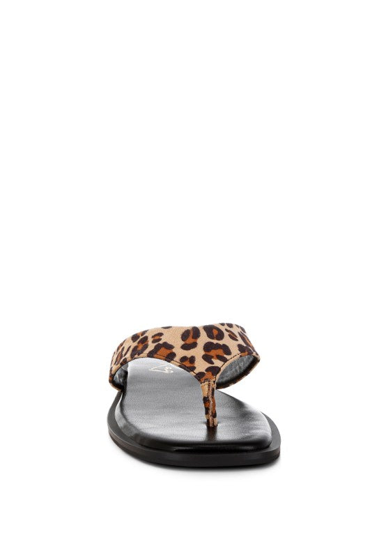 Buchi Animal Print Thong Flats