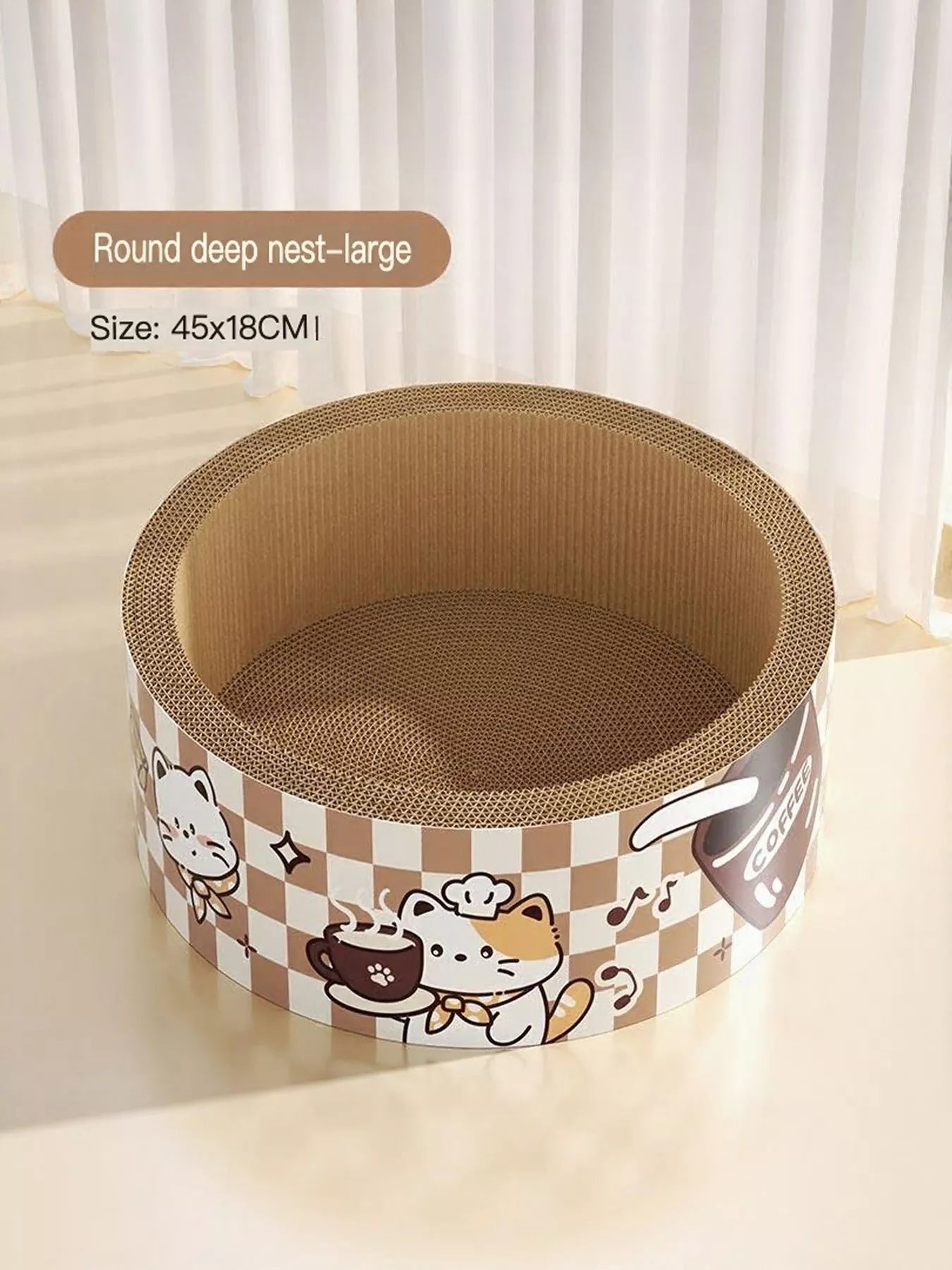 Wear - Resistant Cat Scratching Lounge Bed with Cartoon Design - Loving It Shop