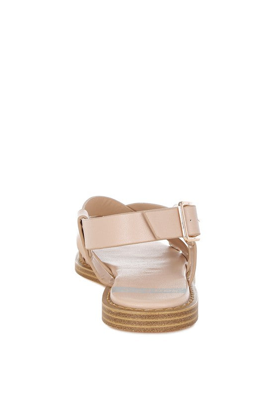 Kapaka Real Leather Flat Gladiator Sandals
