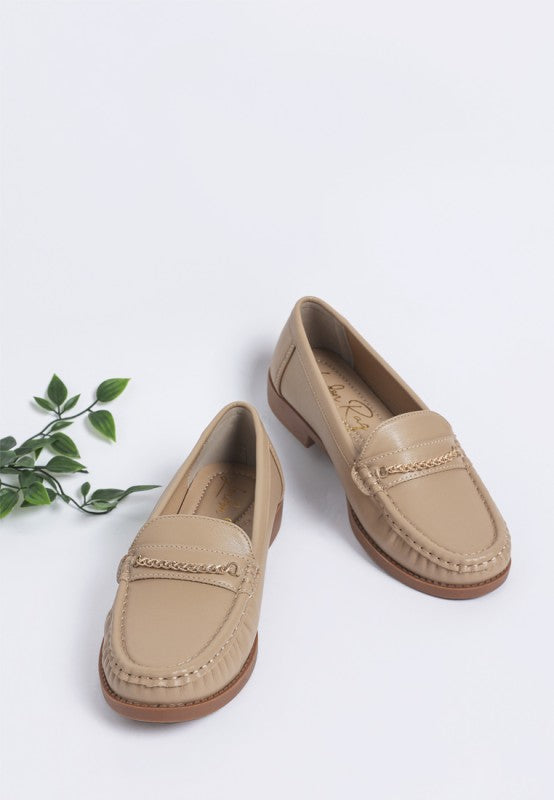 Nemunk Metallic Chain Detail Loafers