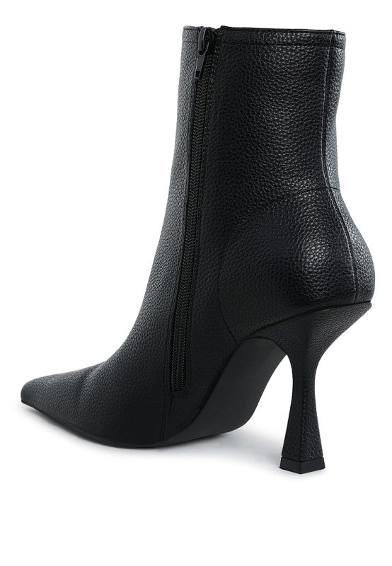 Tentia Metallic Pleather Spool Heel Boots