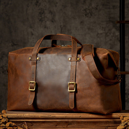 Genuine Leather Large-capacity Luggage Bag Men&