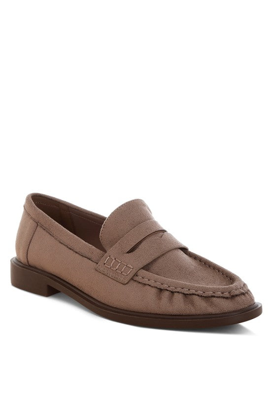 Fhalko Penny Strap Low Block Heel Loafers